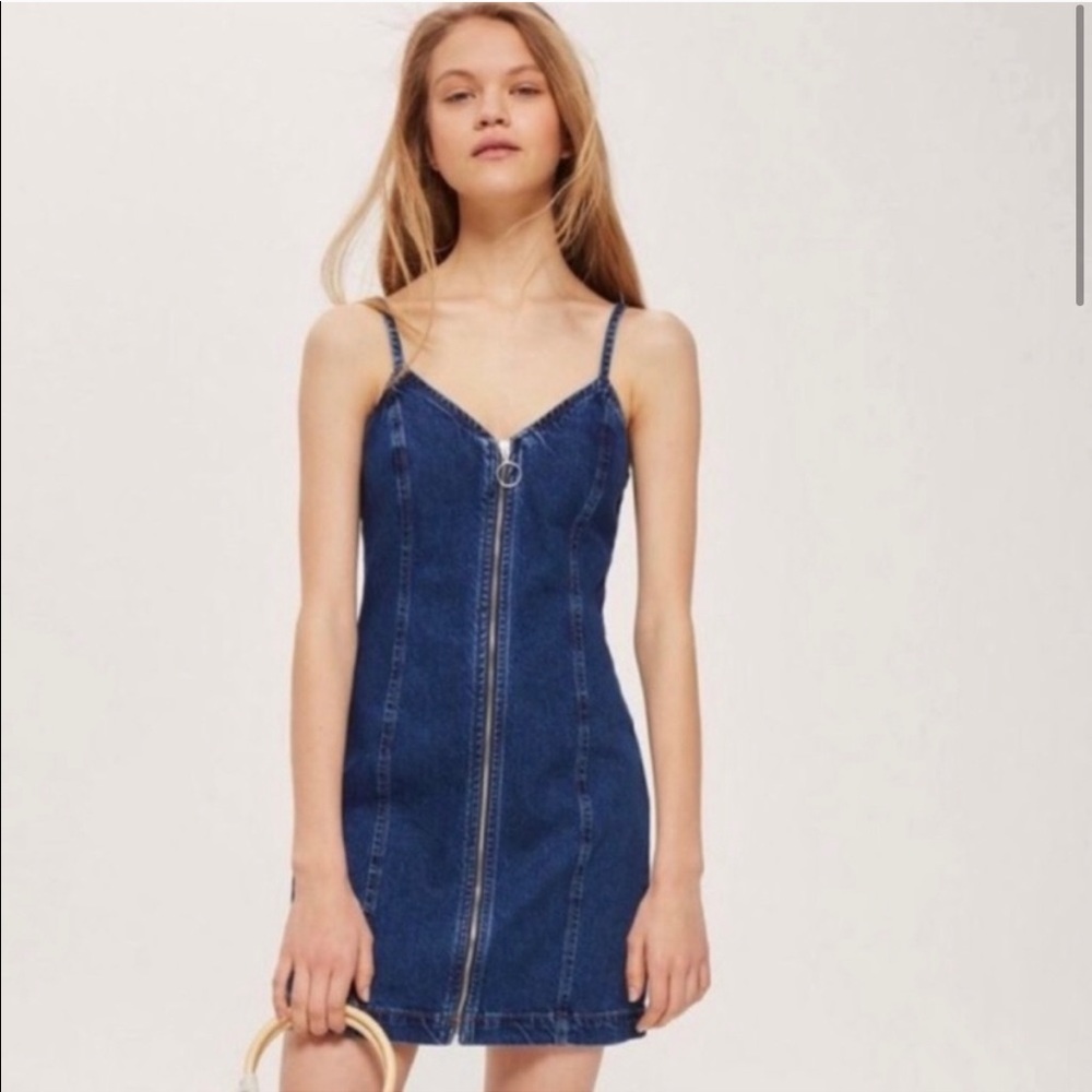 TopShop Moto | denim zip up dress